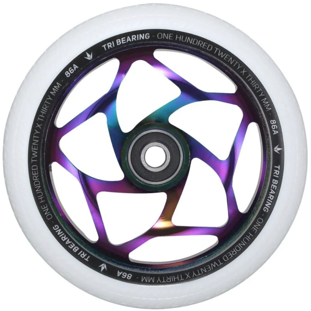 Envy Tri-Bearing 120x30mm Oilslick White (PAIR) - Scooter Wheels Single