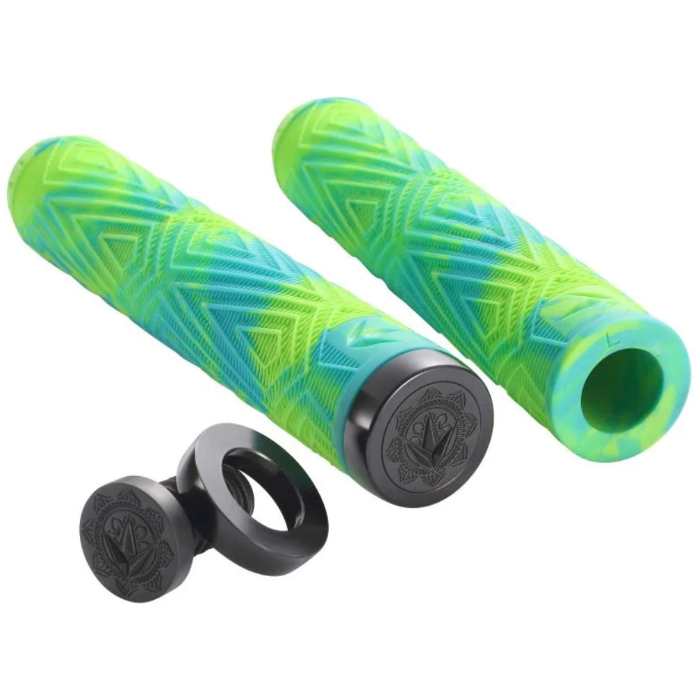 Envy Will Scott TPR Grips Aluminium Nylon Bar Ends Green Teal Pair