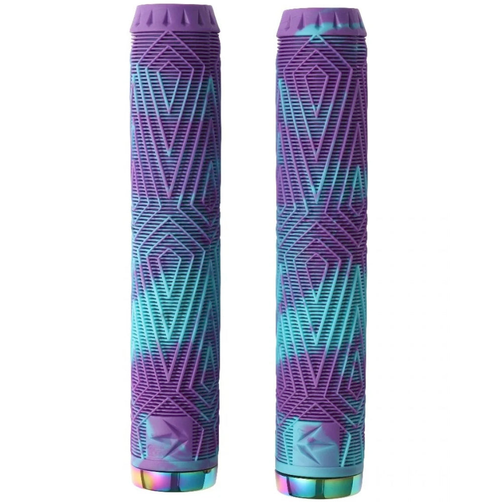 Envy Will Scott TPR Grips Aluminium Nylon Bar Ends Purple Teal