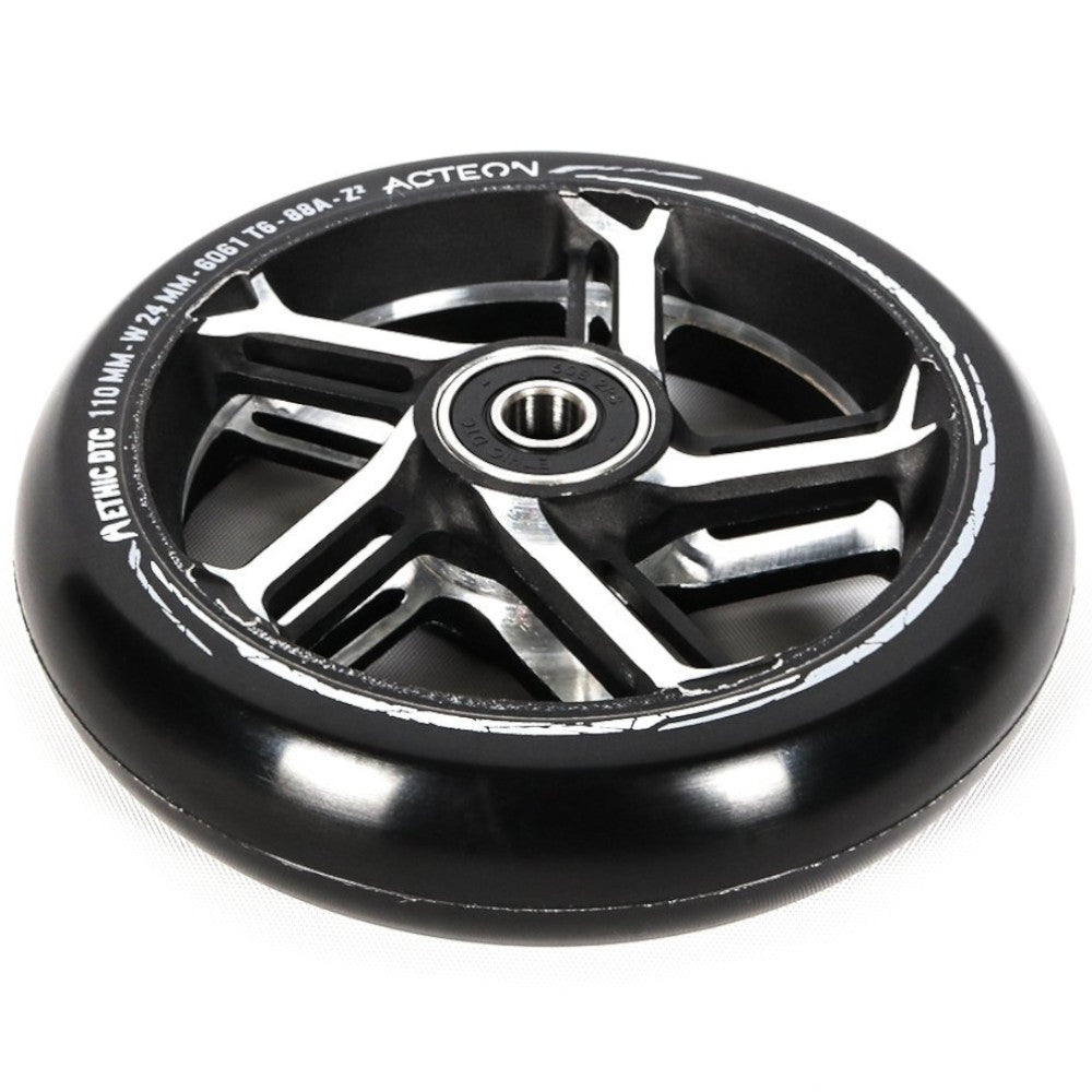 Ethic DTC Acteon 110mm (PAIR) - Scooter Wheels Black Raw Angle Core Design