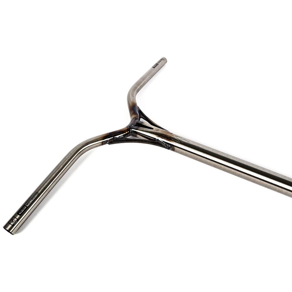 Ethic DTC Almasty V2 Freestyle Scooter Bars Raw Clear Buttes Steel Chromoly Angle