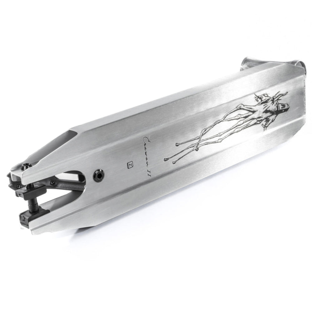 Ethic DTC Erawan V2 Raw Brushed Light Park Freestyle Scooter Deck Bottom Design