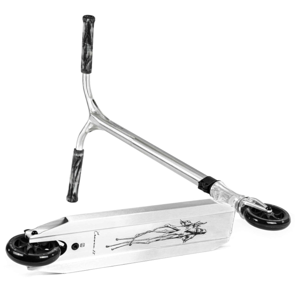 Ethic DTC Erawan V2 Brushed Parc Super Light Freestyle Complete Scooter Bottom Deck Design