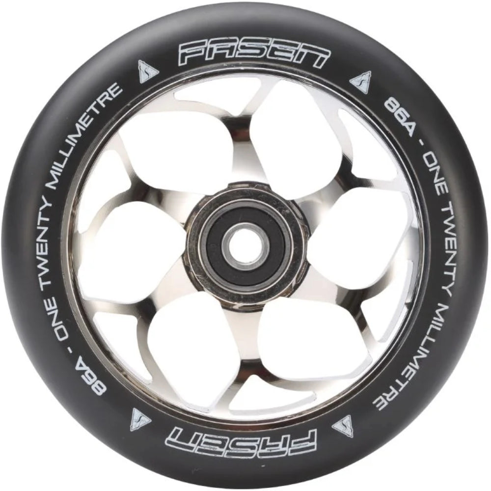 Fasen 6 Spoke 120mm Freestyle Freestyle Scooter Wheels 86a pu Chrome Polished
