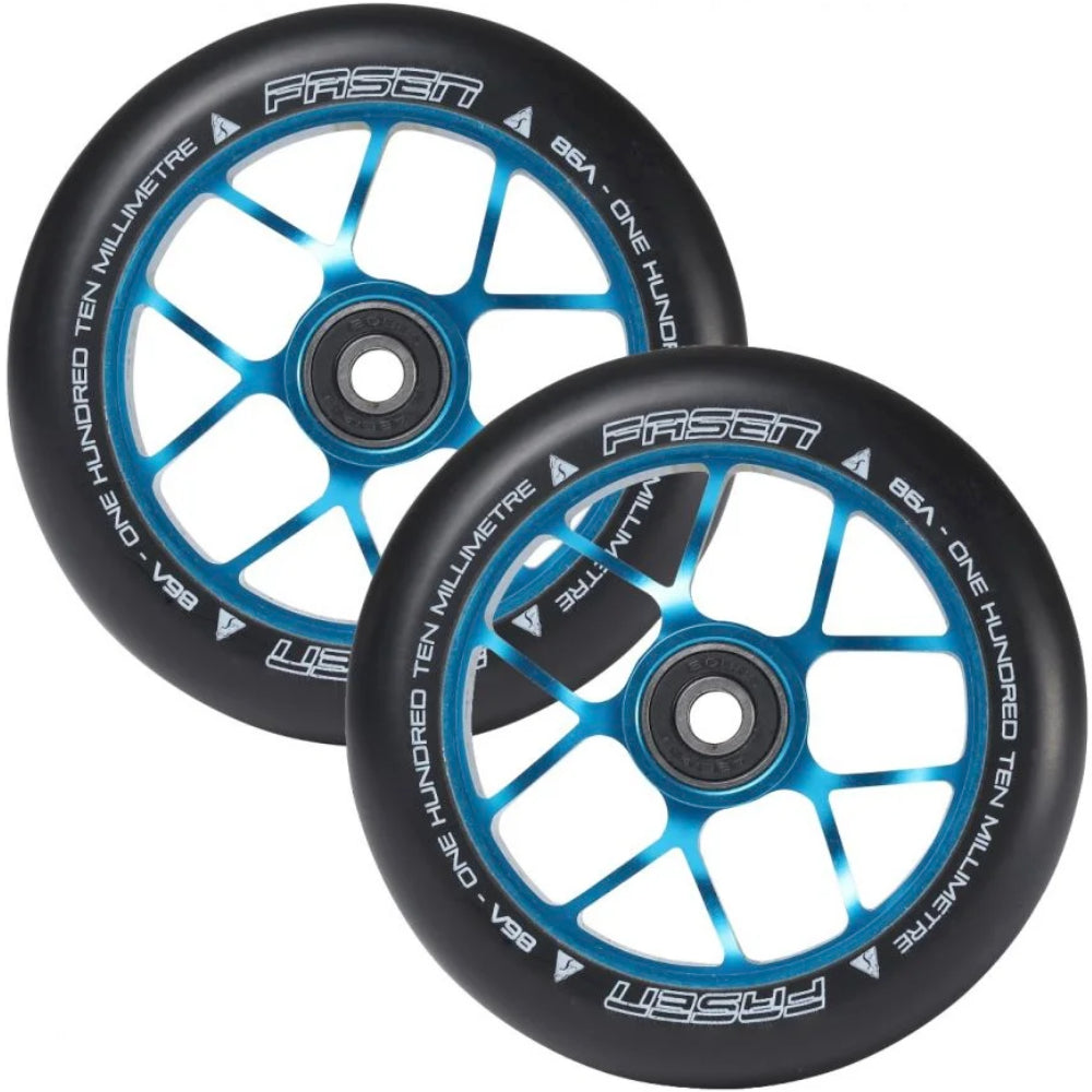 Fasen Jet 110mm Scooter Light Wheels Teal Pair