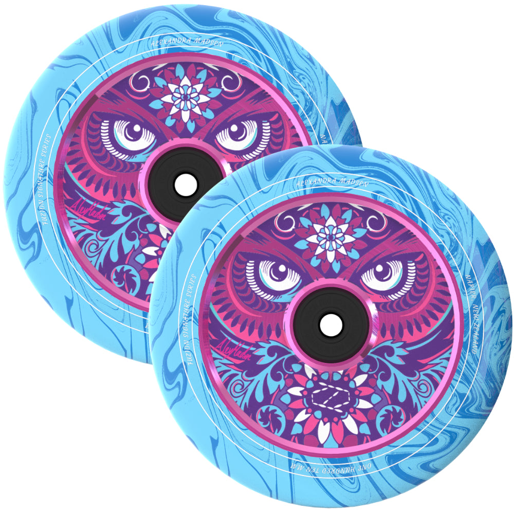 Fuzion Alexandra Madsen Signature 110mm (PAIR) - Scooter Wheels Set Pink Blue