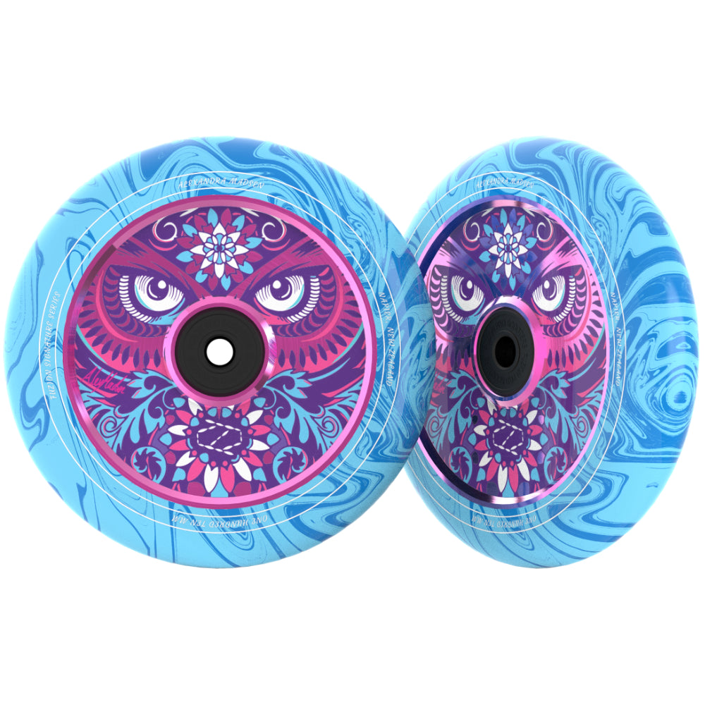 Fuzion Alexandra Madsen Signature 110mm (PAIR) - Scooter Wheels Angle Blue Tie Dye