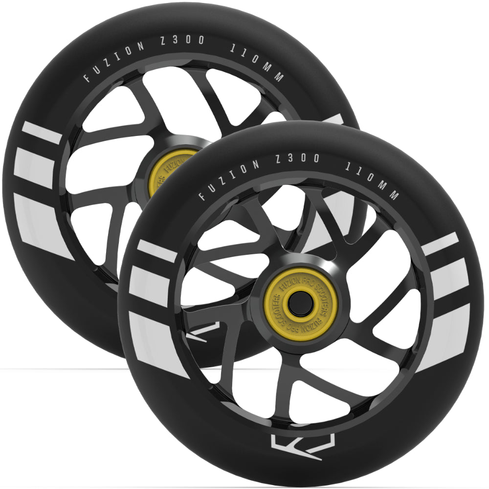 Fuzion Flight 110mm (PAIR) - Scooter Wheels Black Black Set