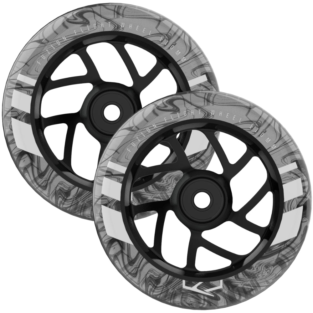 Fuzion Flight 110mm (PAIR) - Scooter Wheels Black Smoke Set