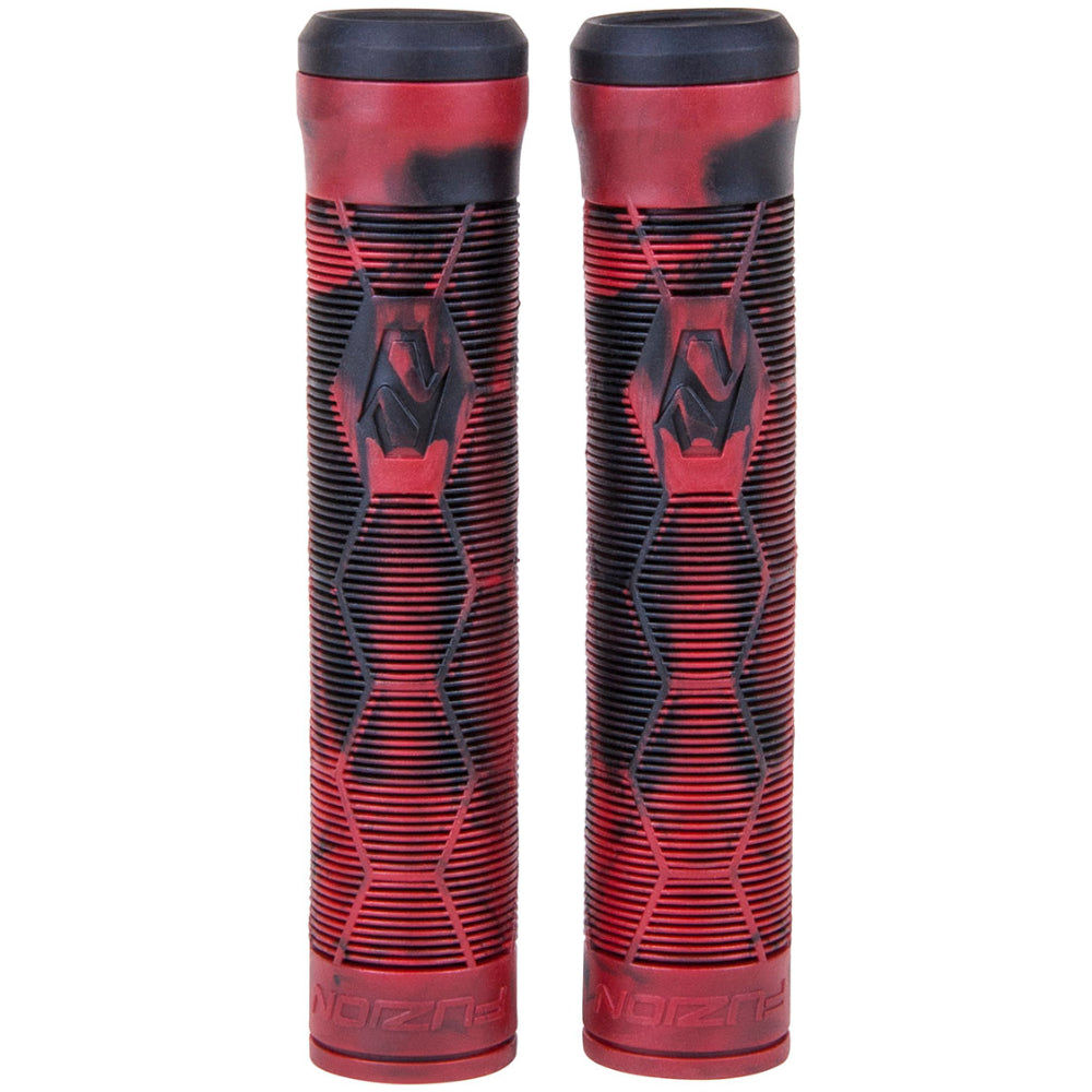 Fuzion Hex Grips Soft Thick Feel Black Red Swirl