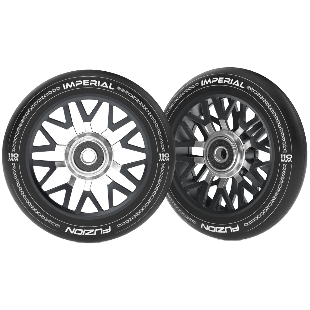 Fuzion Imperial 110mm Black Freestyle Scooter Wheels 88a pu Pair