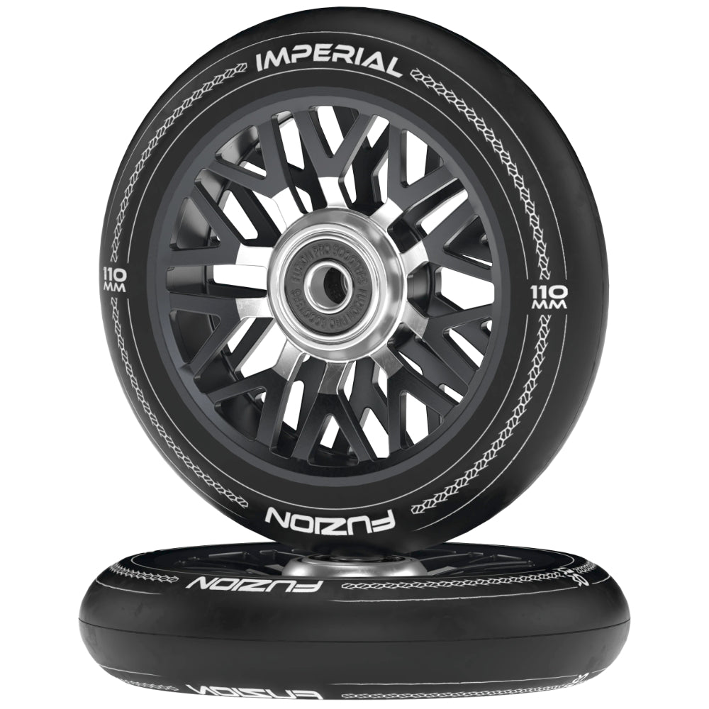 Fuzion Imperial 110mm Black Freestyle Scooter Wheels 88a pu Stacked