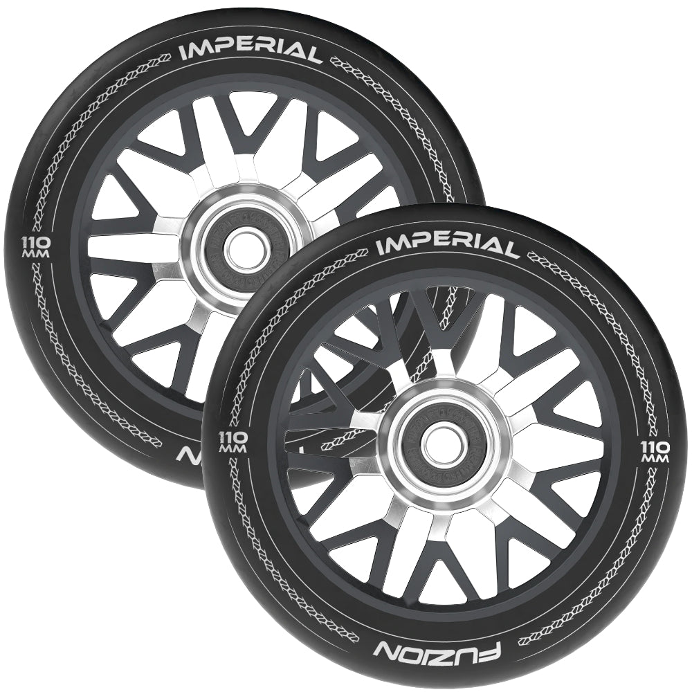 Fuzion Imperial 110mm Black Freestyle Scooter Wheels 88a pu Abec 9 Bearings