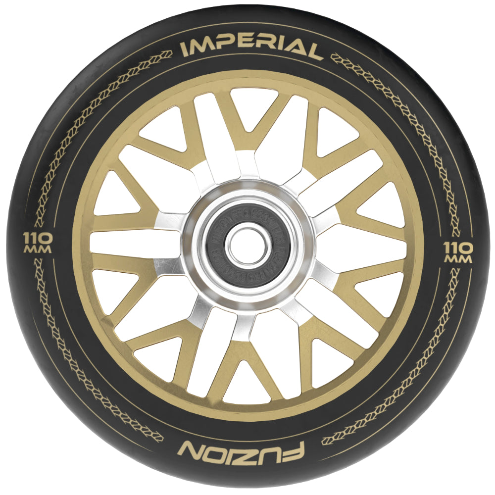 Fuzion Imperial 110x24mm Black / Gold Freestyle Scooter Wheels