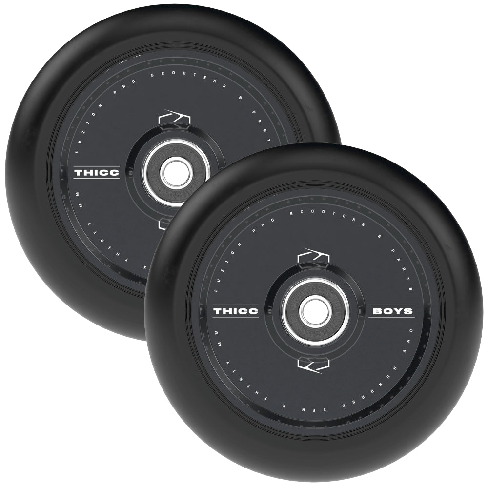 Fuzion Thiccboys Black 110x30mm Scooter Wheels Abec 9 Bearings