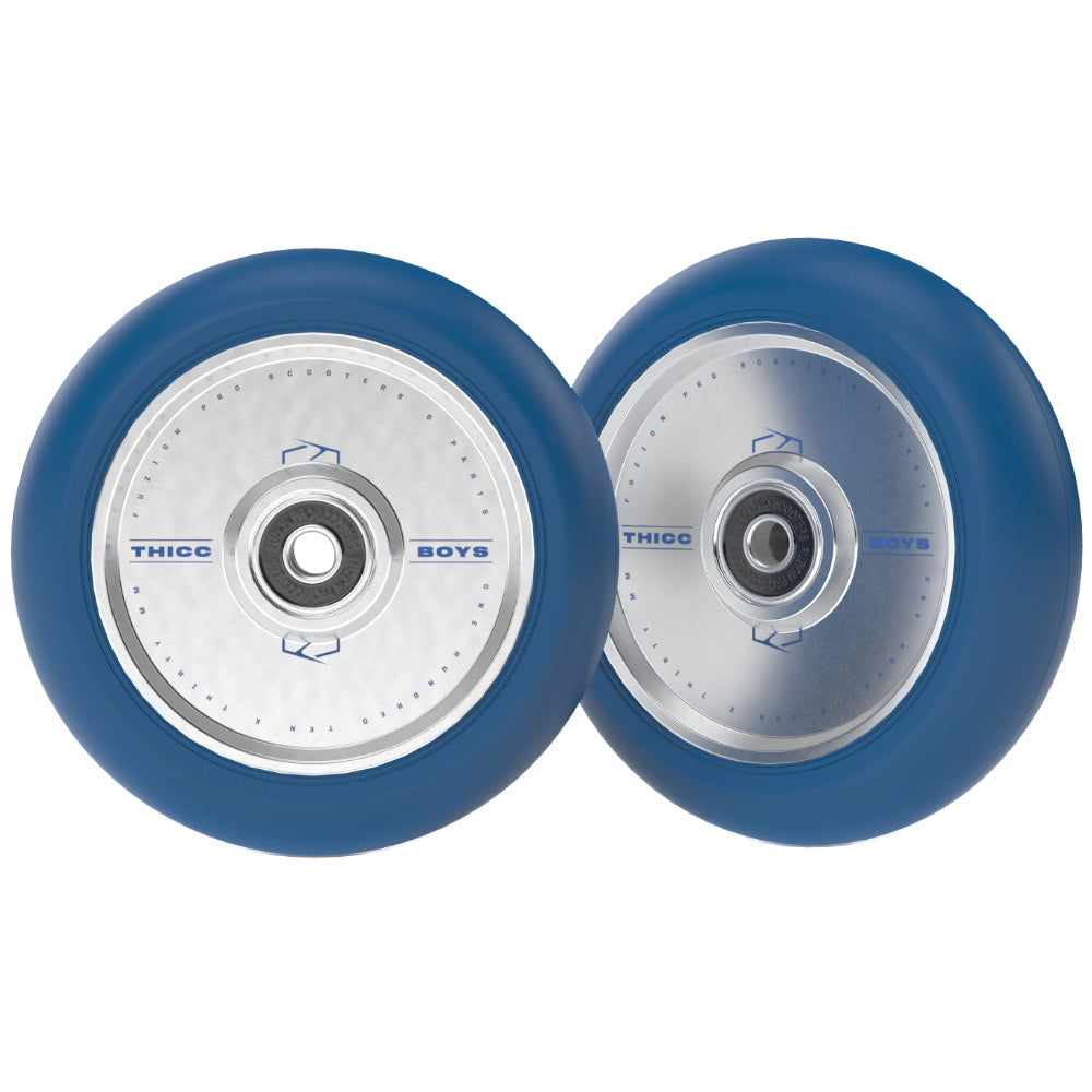 Fuzion Thiccboys Navy Silver 110x30mm Scooter Wheels Pair