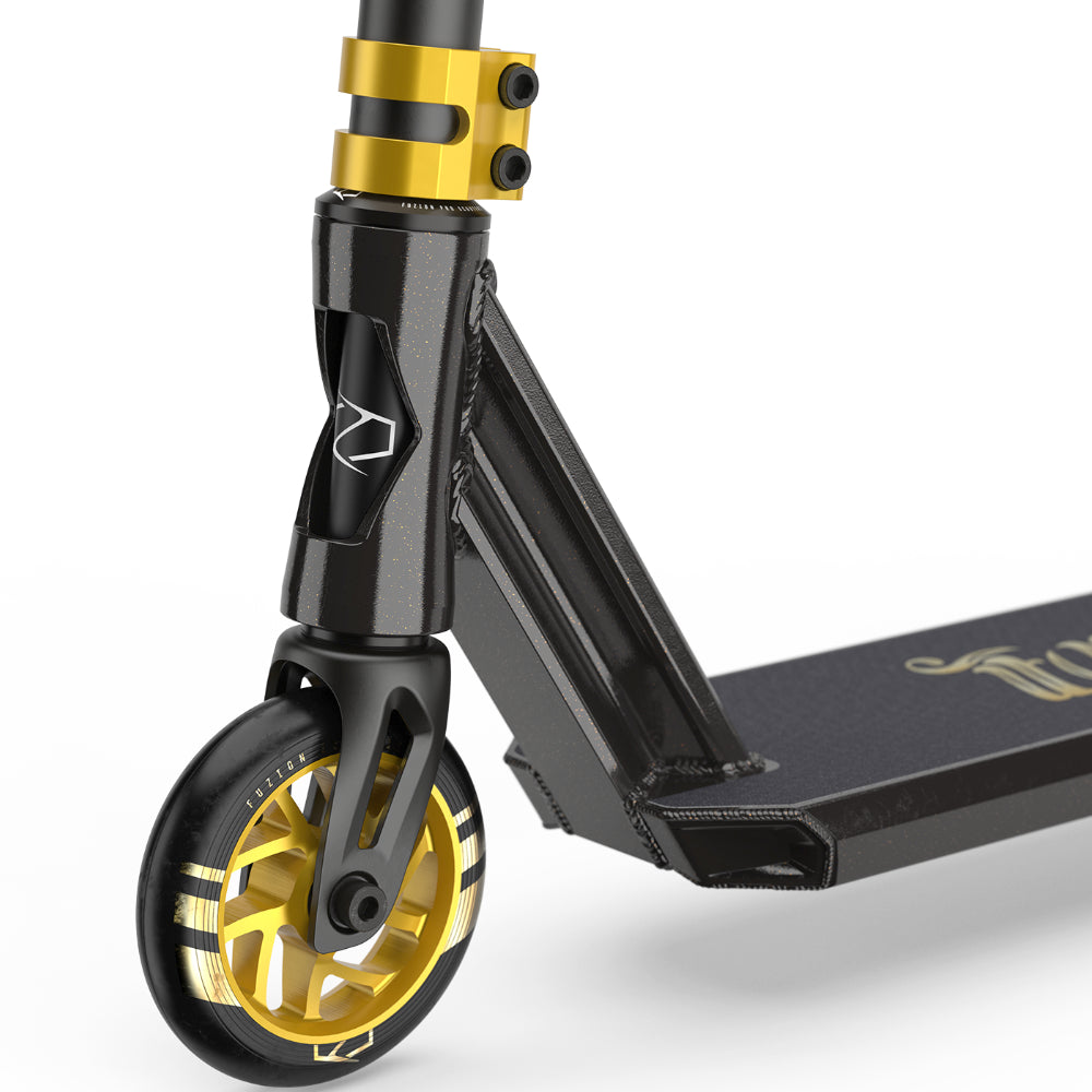 Fuzion Z300 - Scooter Complete Black Gold Front Wheel