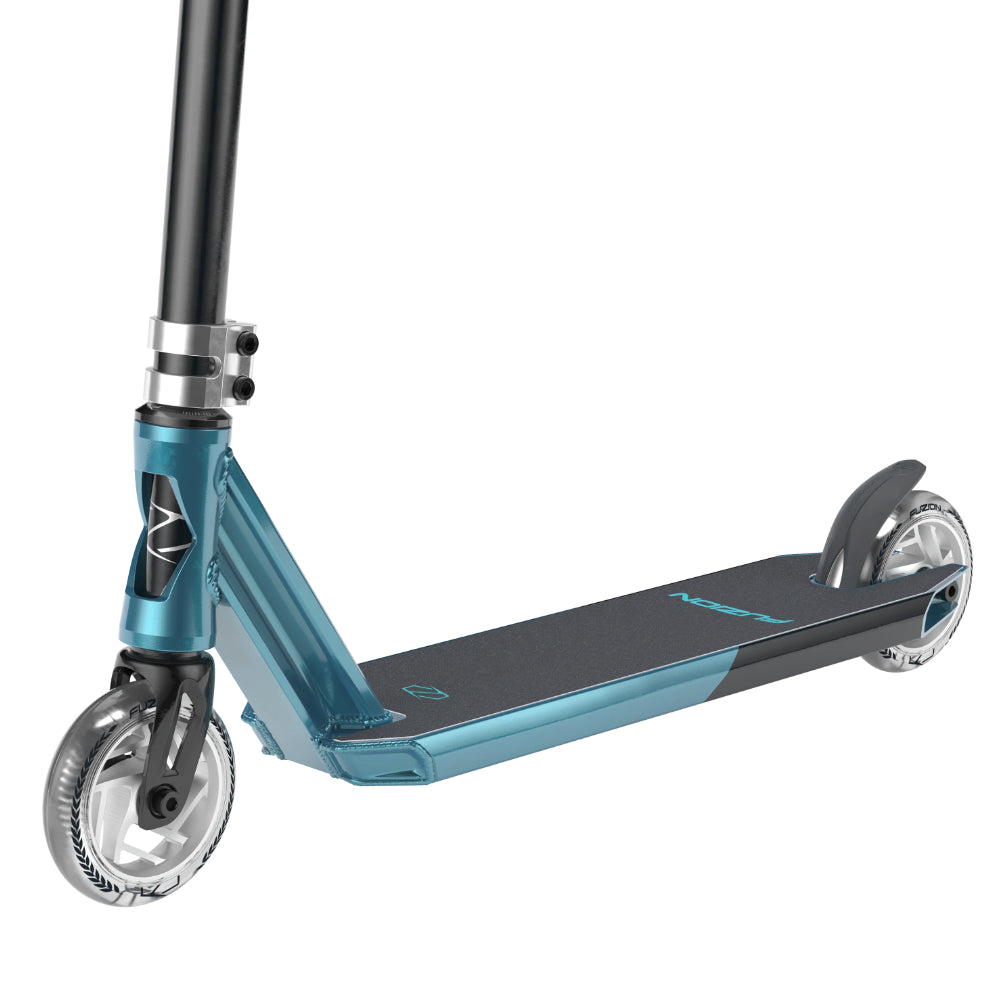 Fuzion Z300 Freestyle Scooter Complete Aqua Apollo Wheel 2 Tone Deck