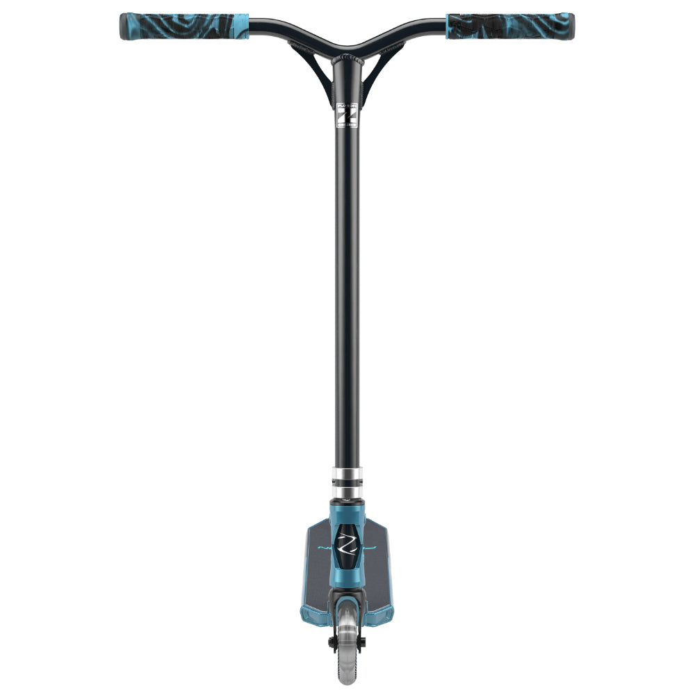 Fuzion Z300 Freestyle Scooter Complete Aqua Front Steel Bars Hex Swirl Grips