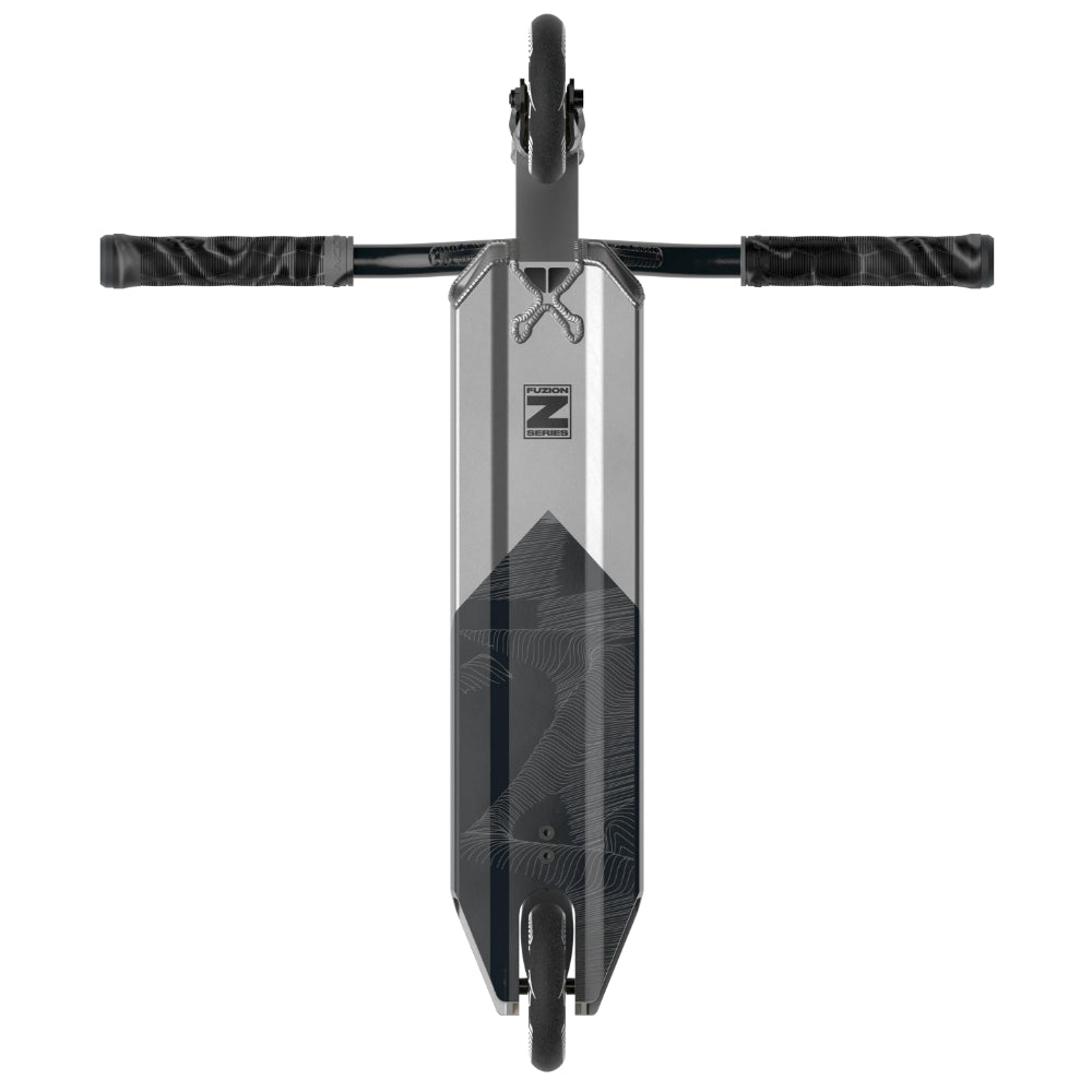 Fuzion Z300 Freestyle Scooter Complete Silver Bottom Deck Design