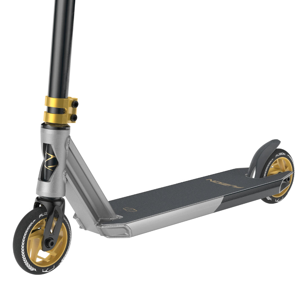 Fuzion Z300 Freestyle Scooter Complete Silver 2 Tone Deck Design