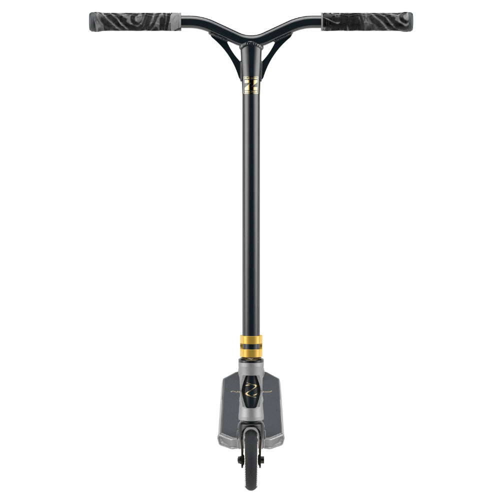 Fuzion Z300 Freestyle Scooter Complete Silver Front Steel Bars Hex Swirl Grips