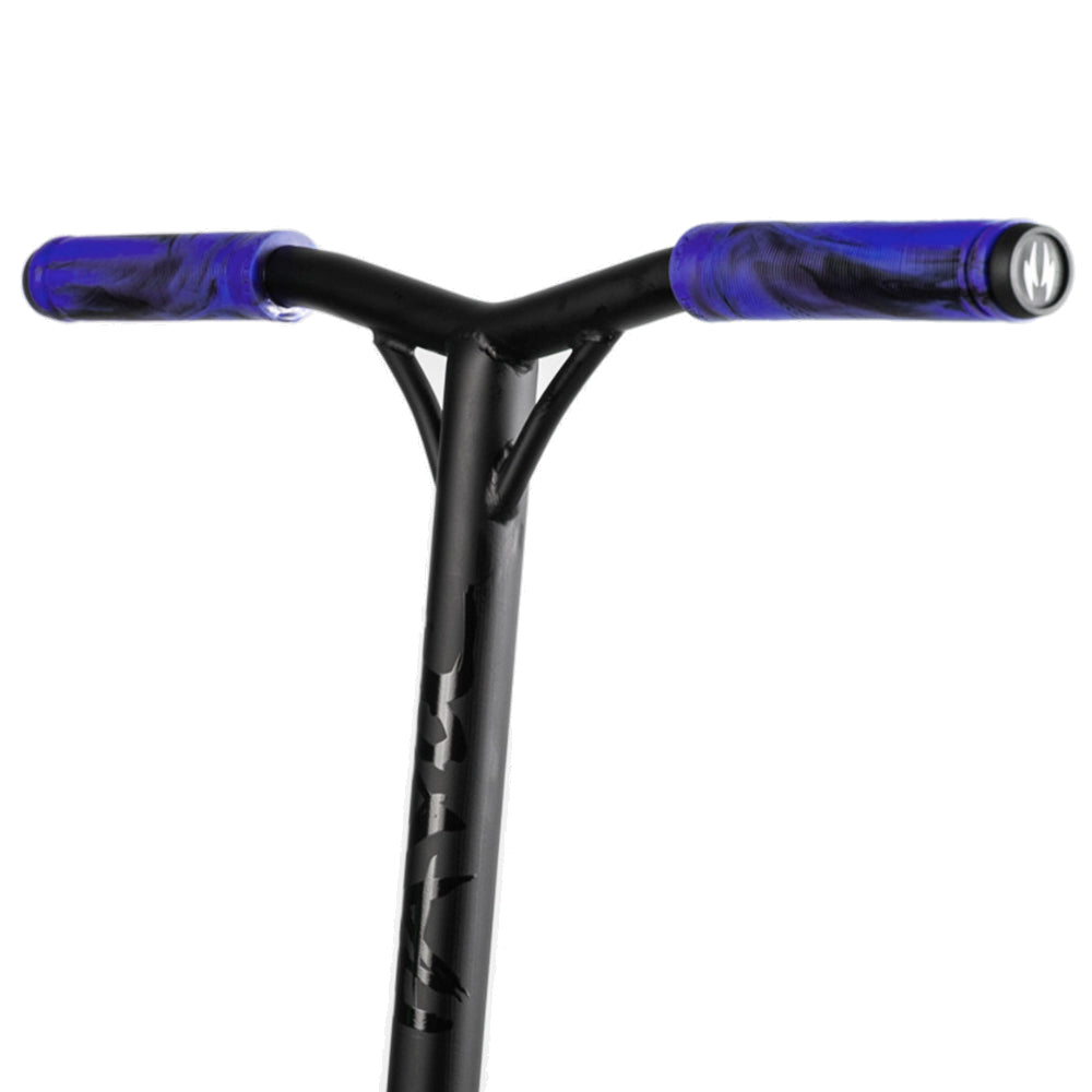 Havoc Handle Bar Grips Blue Black Swirl Installed