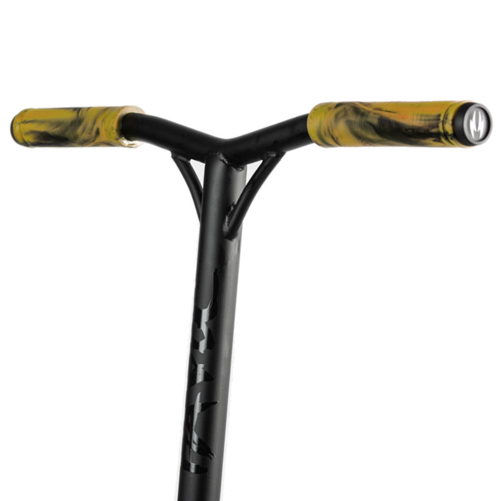 Havoc Handle Bar Grips Gold Black Swirl Installed