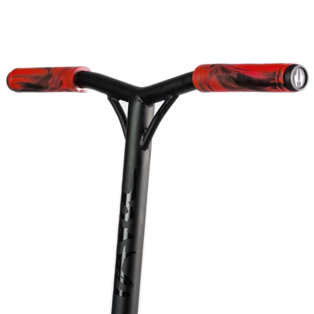 Havoc Handle Bar Grips Red Black Swirl Installed