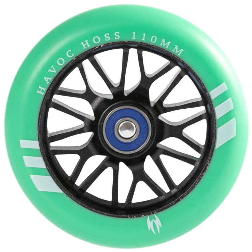 Havoc Hoss 110mm Scooter Wheels Black Green PU