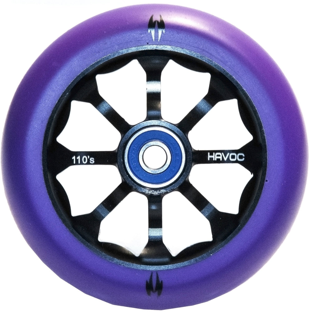 Havoc Spoked 110mm (PAIR) - Scooter Wheels Black Purple