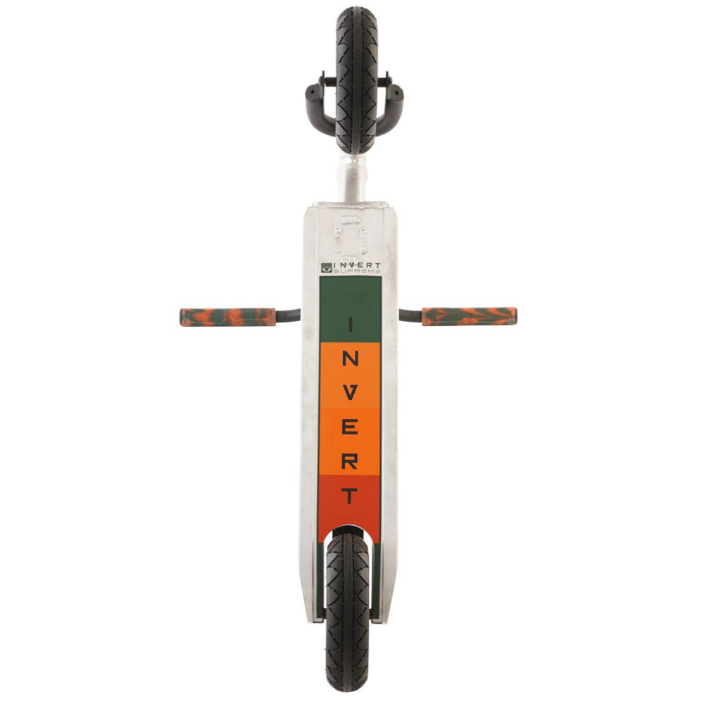 Invert Supreme Taunt Raw / Orange / Green Dirt Scooter Bottom Deck Design