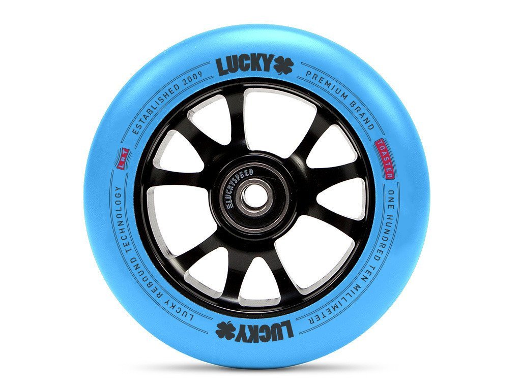 Lucky Toaster 110mm (PAIR) Blue Neon PU - Scooter Wheels