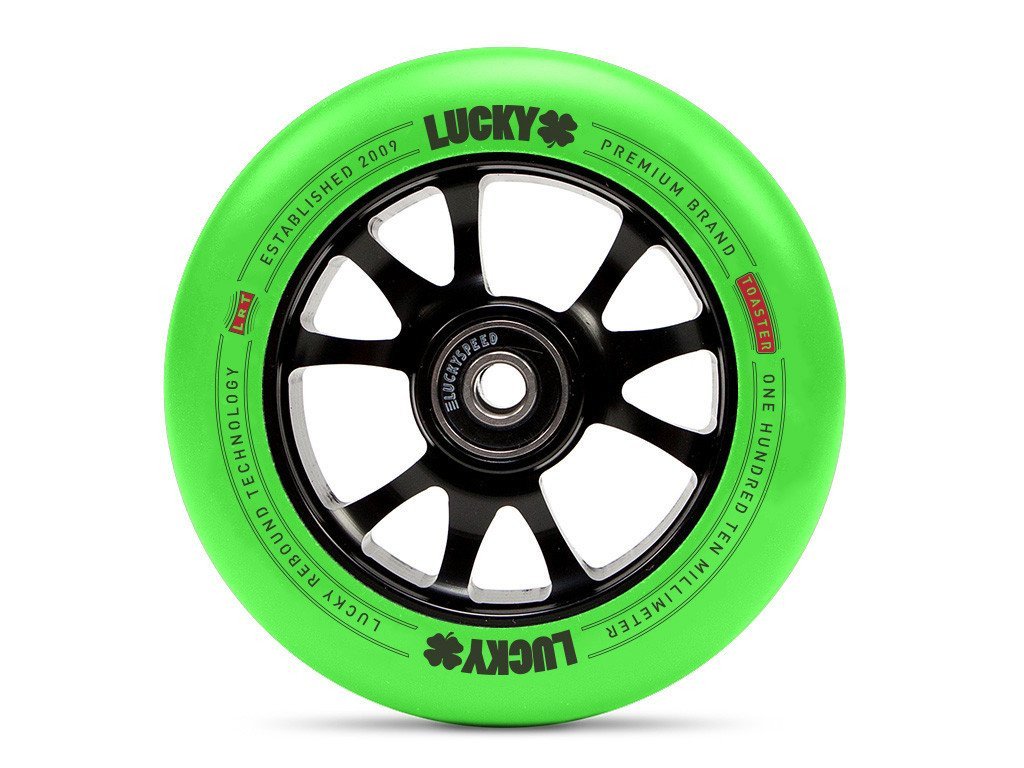 Lucky Toaster 110mm (PAIR) Green Neon PU - Scooter Wheels