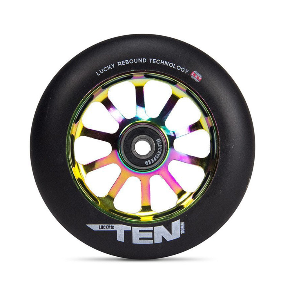Lucky Ten 110mm Black Urethane (PAIR) - Scooter Wheels
