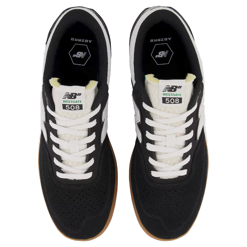 New Balance Numeric Brandon Westgate 508 Black White - Shoes Top View