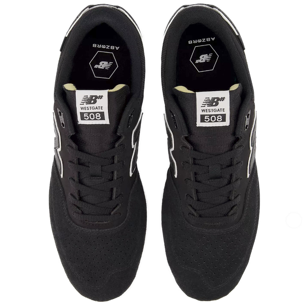 New Balance Numeric Brandon Westgate 508 Black White Shoes Top View
