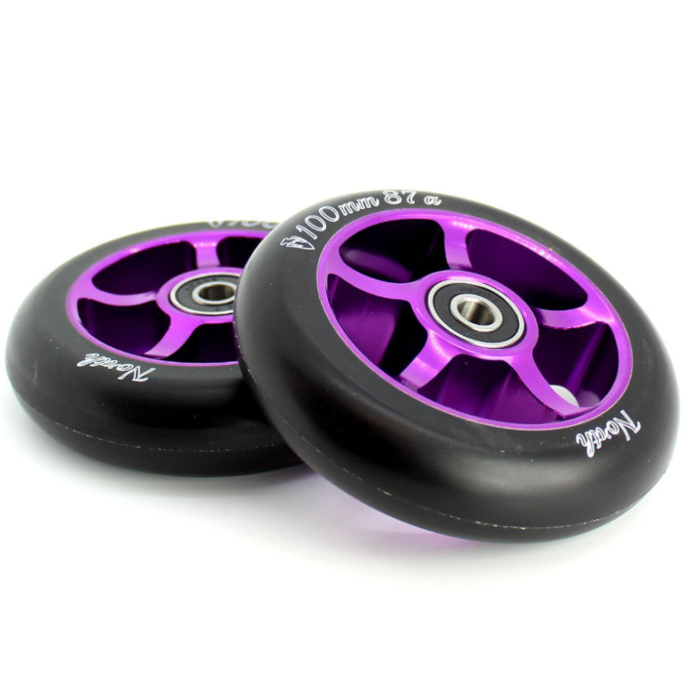 North Scooters 1st 87A 100mm (PAIR) - Scooter Wheels Purple