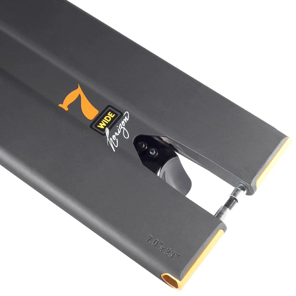 North Scooters Horizon XL Freestyle Scooter Deck 7in 7" Black Gold Bottom Close Up