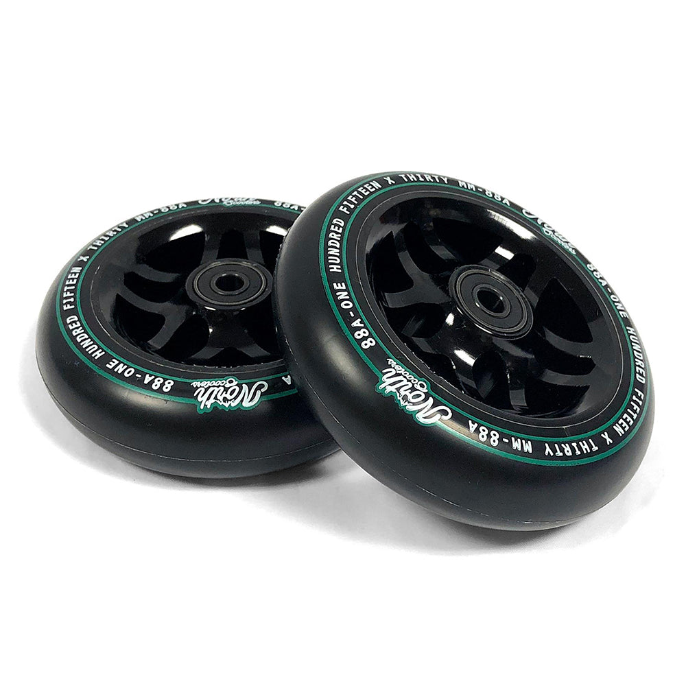 North Scooters Contact 115x30mm Black PU (PAIR) - Scooter Wheels Black
