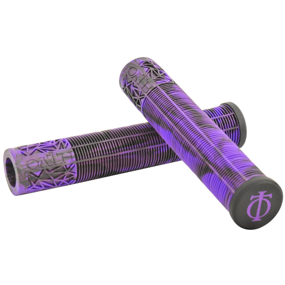 Oath Bermuda - Grips Purple Black Marble Crossed Bar Ends