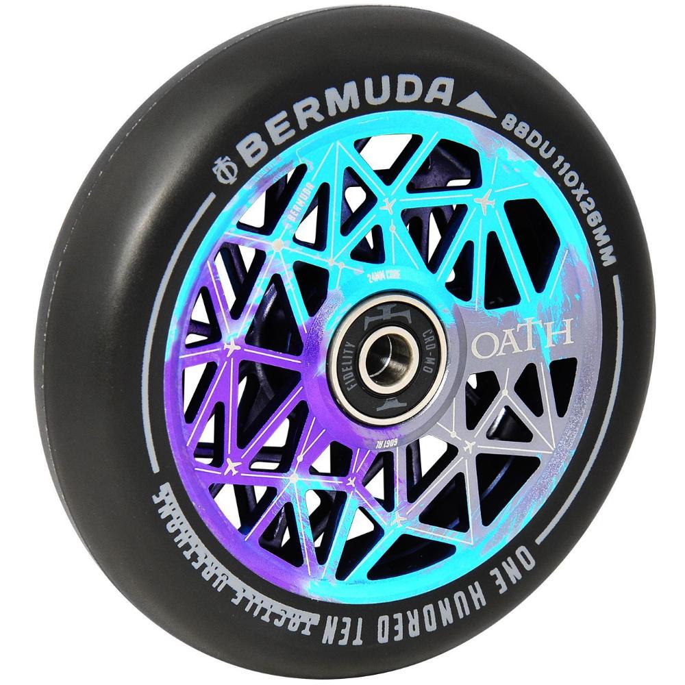 Oath Bermuda 110mm (PAIR) - Scooter Wheels Blue Purple Titanium Angle