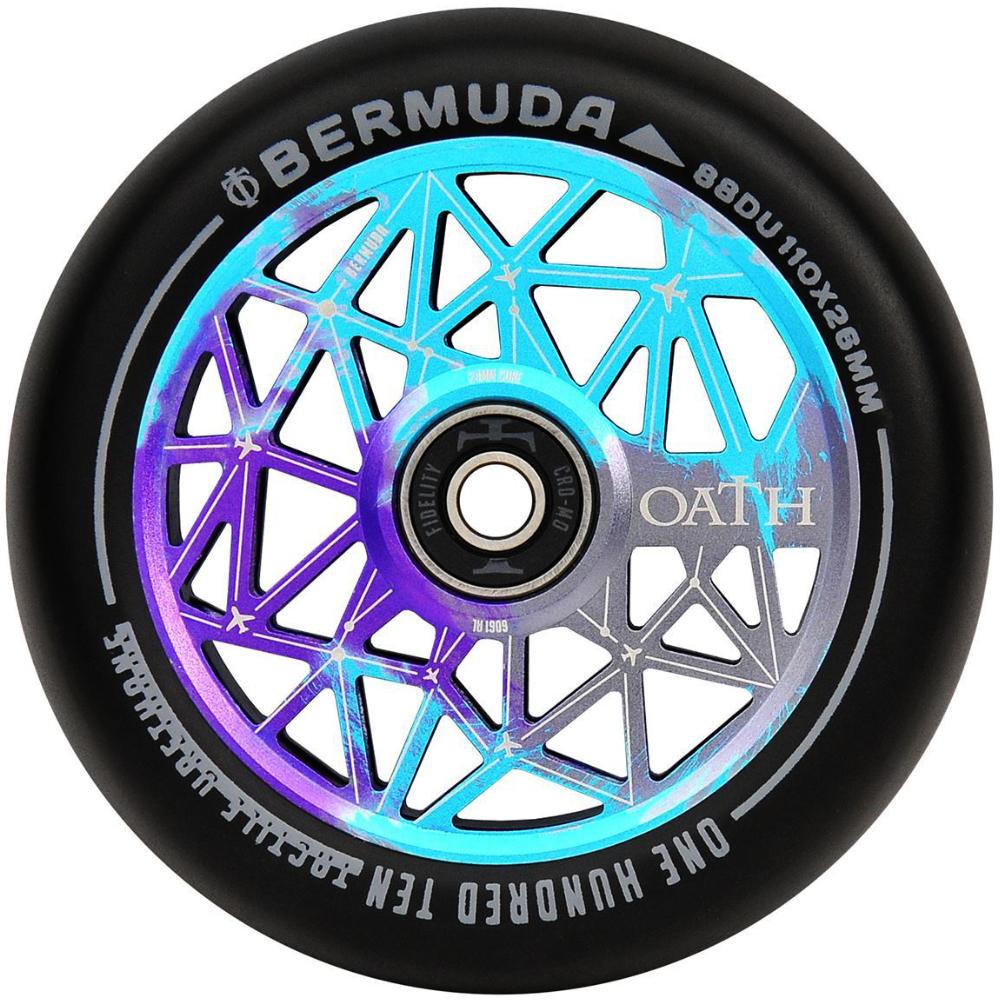 Oath Bermuda 110mm (PAIR) - Scooter Wheels Blue Purple Titanium Front