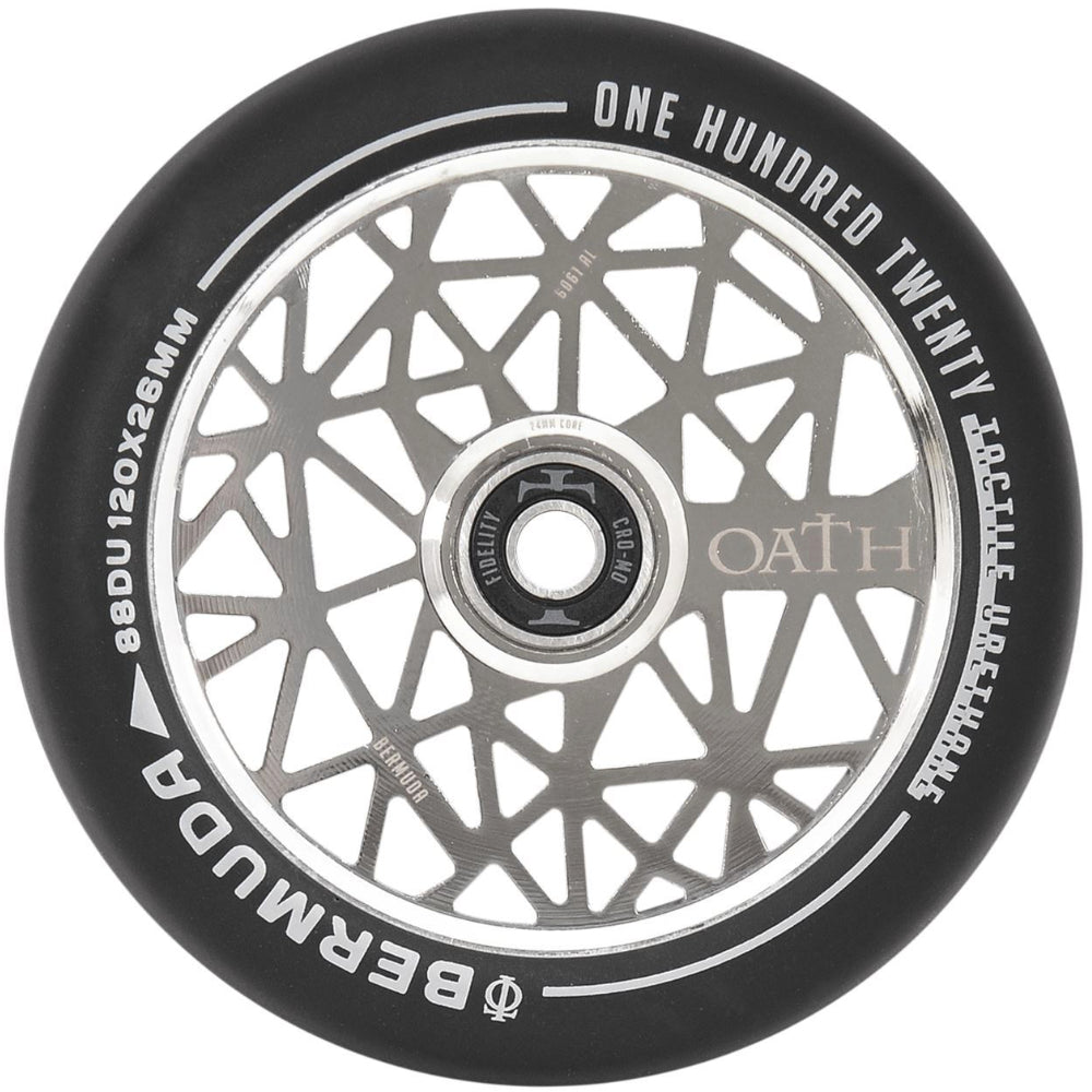 Oath Bermuda 120mm (PAIR) - Scooter Wheels Neo Silver Front