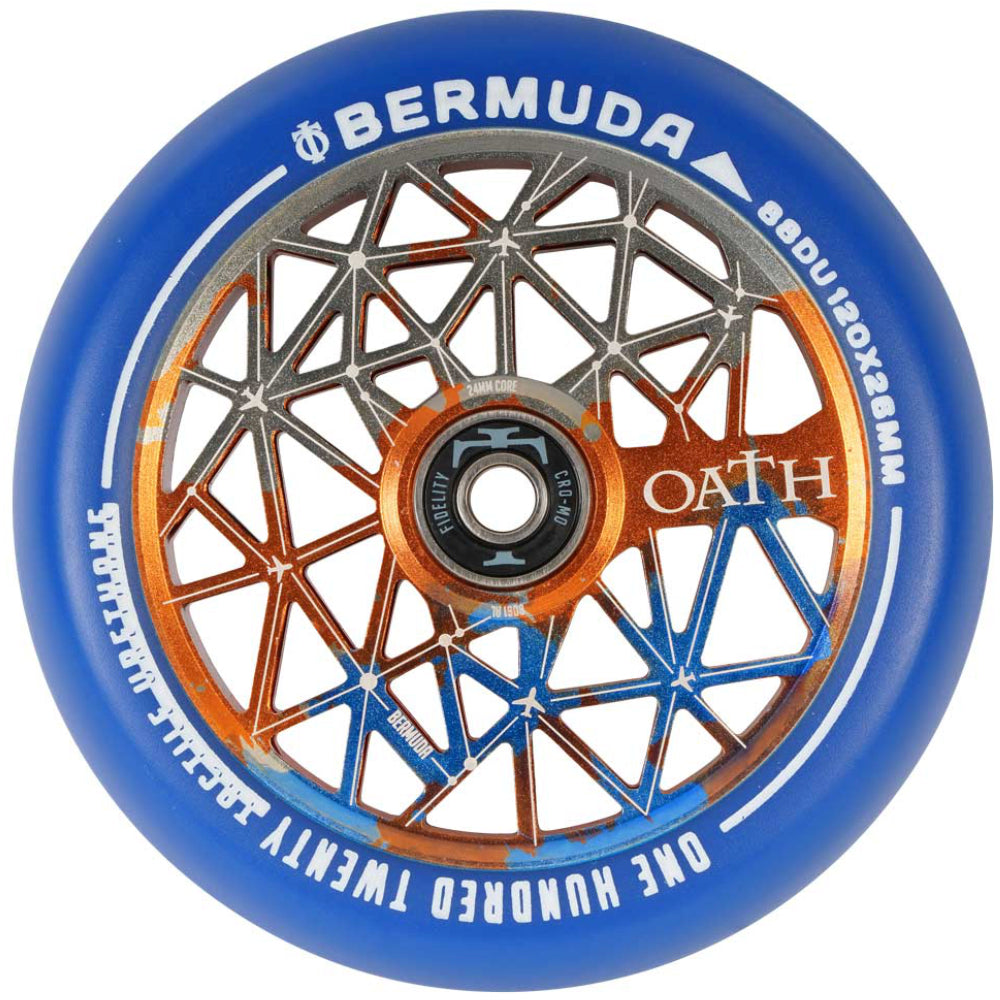 Oath Bermuda 120x26mm Tri-Color (PAIR) - Scooter Wheels Blue Orange Titanium