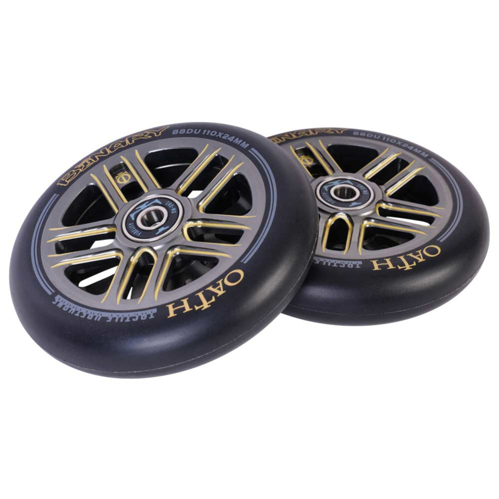 Oath Binary 110x24mm Scooter Wheels Titanium Gold Pair