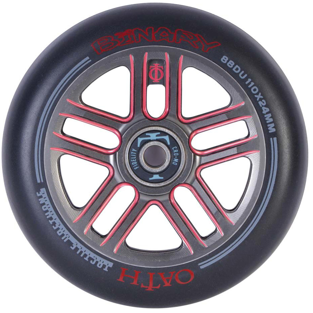 Oath Binary 110x24mm Scooter Wheels Titanium Red