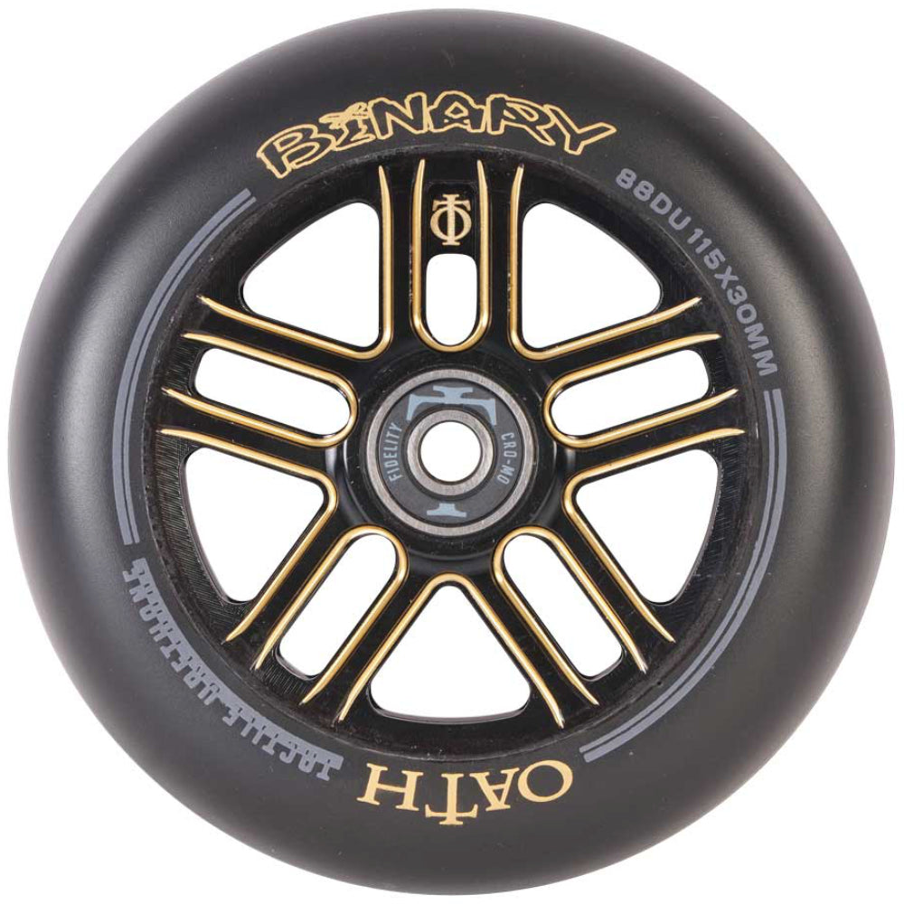 Oath Binary 115x30mm Scooter Wheels Black Orange