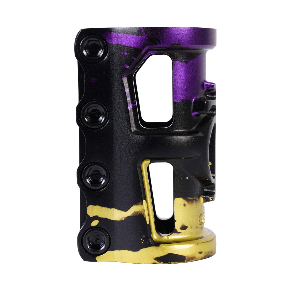 Oath Cage SCS V2 Tri-Color - Scooter Clamp Black Purple Yellow Side
