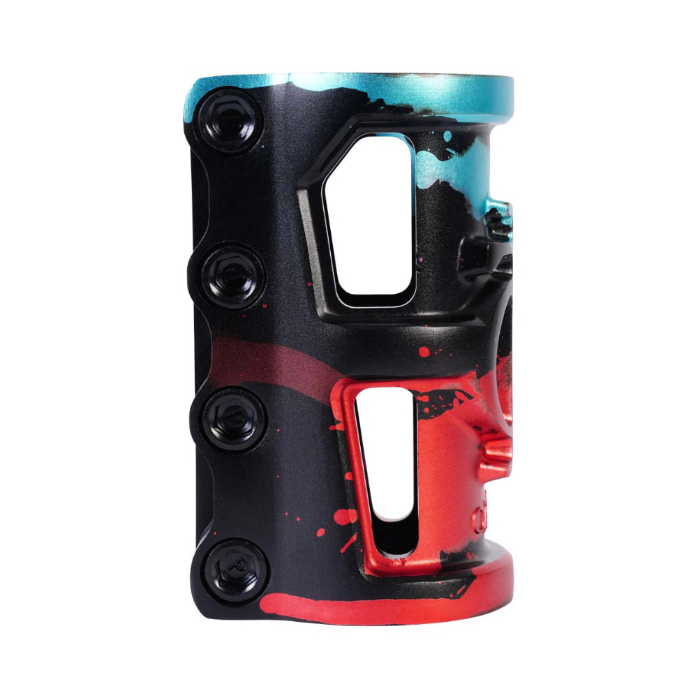 Oath Cage SCS V2 Tri-Color - Scooter Clamp Black Red Teal Side